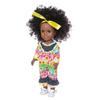 14 Inch Vinyl Curly Hair Reborn Girl Doll Cute African Black Skin Doll Children Toy Gift