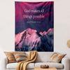 "God Makes All Things Possible - Matthew 19:26" Patterned tapestry home decor, suitable for bedroom and living room, gift