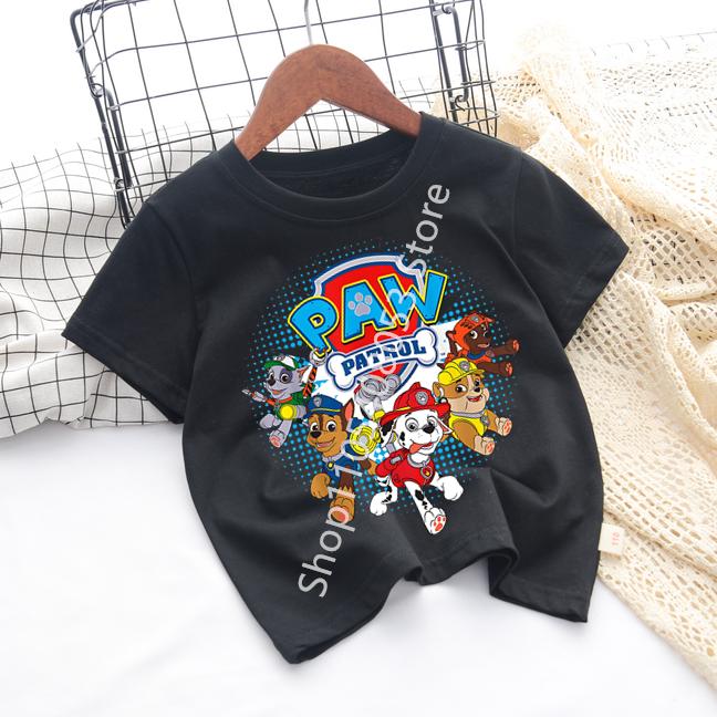 Cool TShirt Skye Chase Summer Oneck Tops Boy Girl Number Tees Animal Baby Birthday Clothes Cartoon Casuals Tops