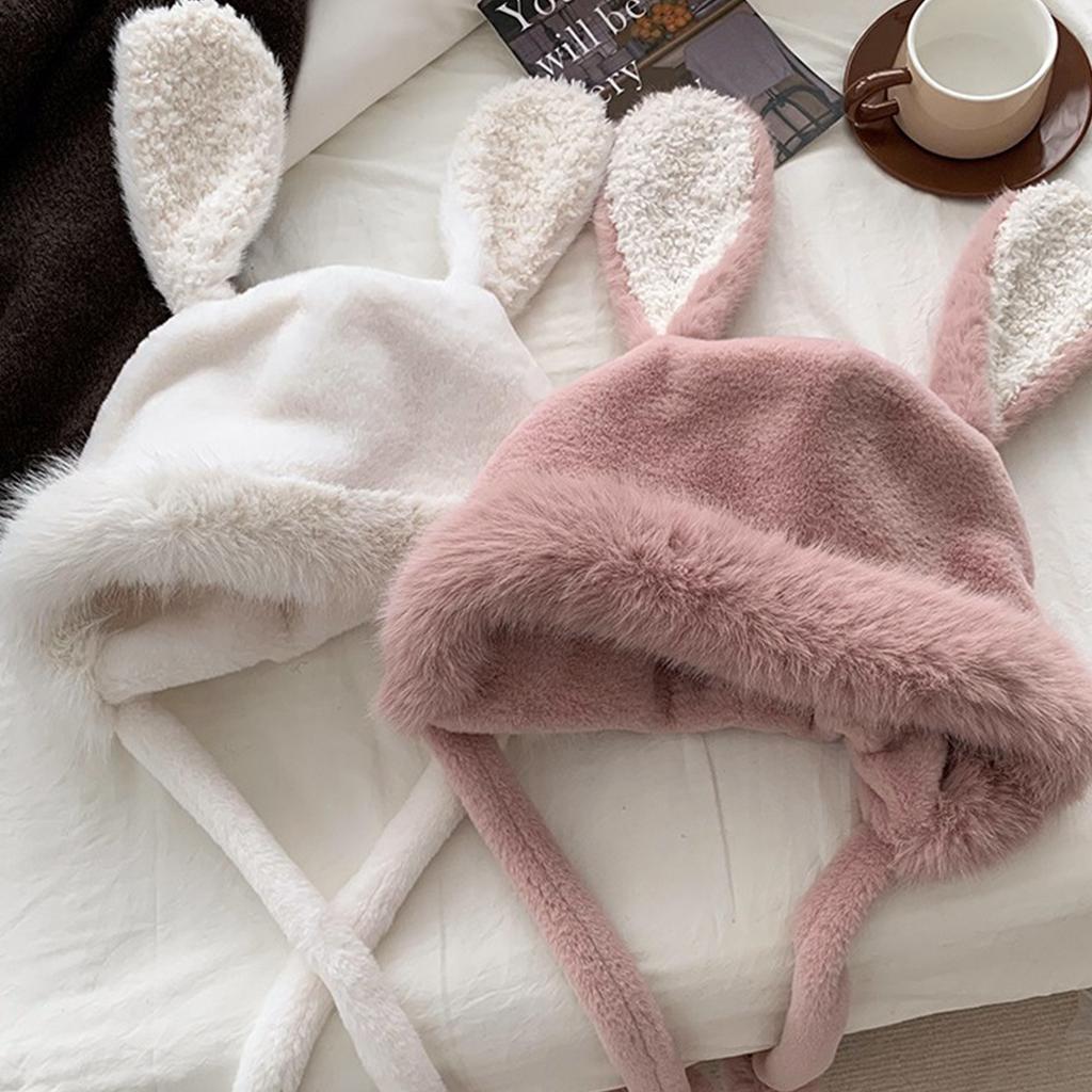 Fashion Enthusiasts Rabbit Ear Beanie Windproof Trapper Hat Ear Protector Hat Adult Winter Cycling Skiing Supplies