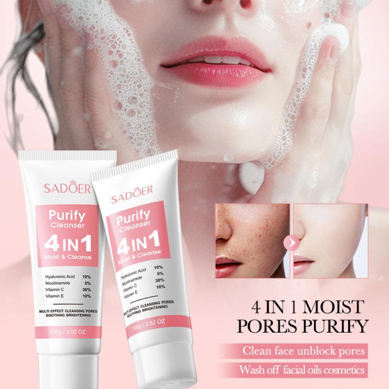 4-In-1 Multi-effect Cleanser SADOER Pore Purification Cleansing Facial Cleanser