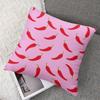 Pink Chili Square Jacquard Pillow Cover for Sofa Office Waist Cushion Cover Home Decorative Pillowcase