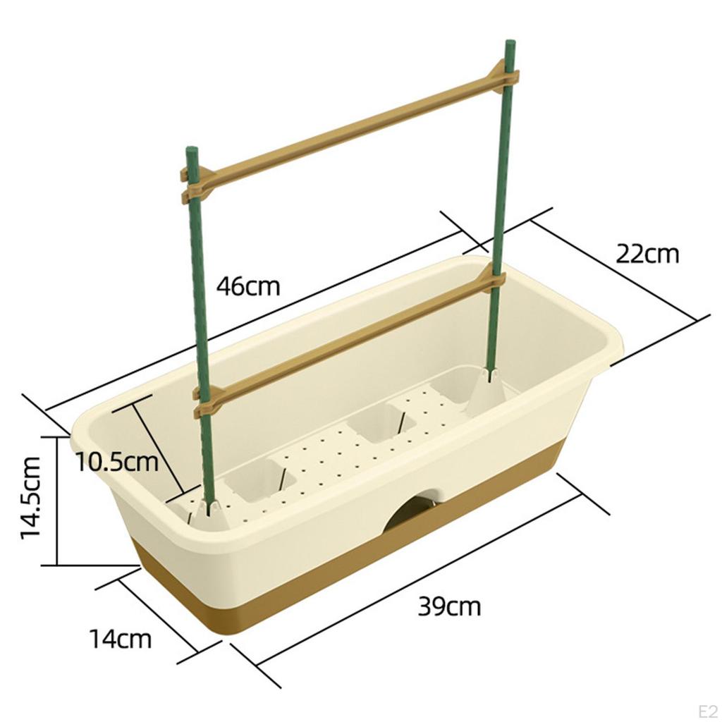 Balcony Planter Rectangle Box Drainage Hole Window Vegetable Flower for