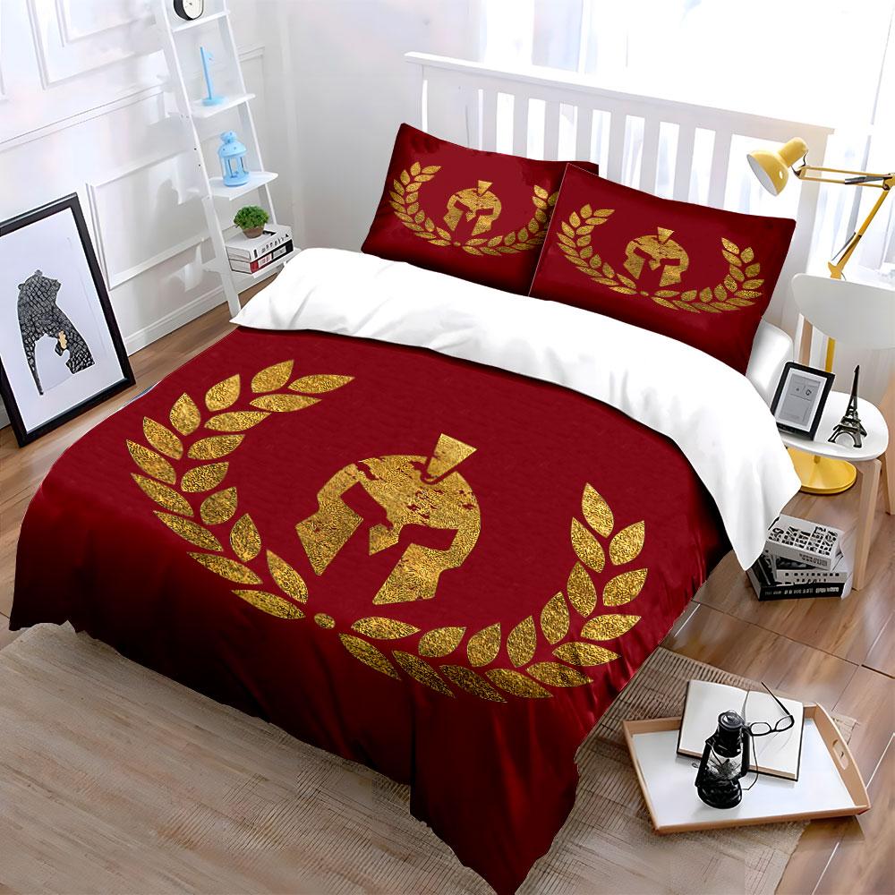 Roter Kriegerhelm Bettwäscheset Bettwäsche Bettbezug-Set Bettbezug Kissenbezüge (1 * Bettbezug 2 * Kissenbezüge, ohne Bettdecke)
