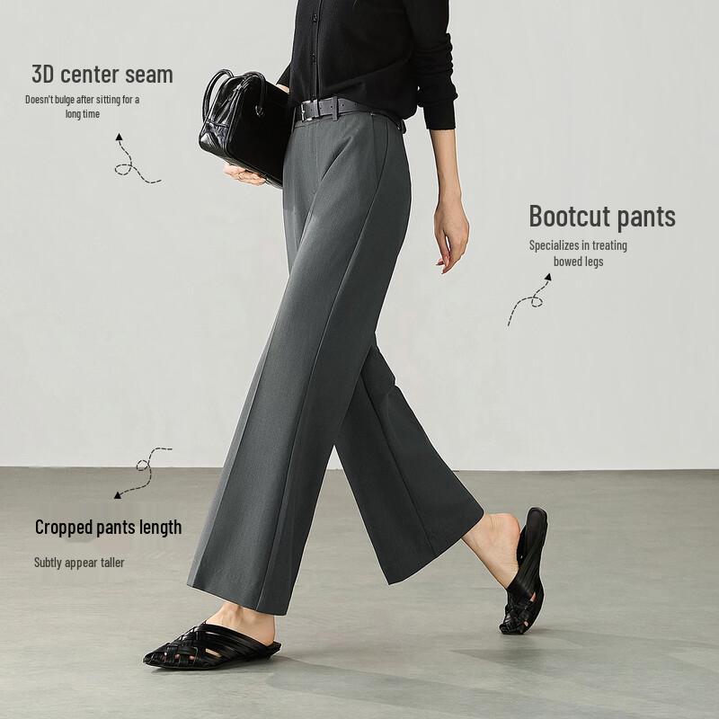 Women's Wool Blend Slim Fit Ankle Flare Pants