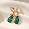 Artificial Crystal Earrings for Women 2025 New Water Drop Shape Dangle Earring Fashion Golden Party Jewelry Accessories