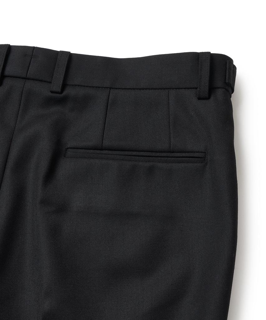 Neibieol Fine Wool Single-Pleat Tapered Pants - Black