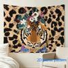 Boho Tiger Tapestry Jungle Floral Peacock Wall Decor Animal Art Bohemian Rainforest Safari Print Macrame Hanging Tapestry