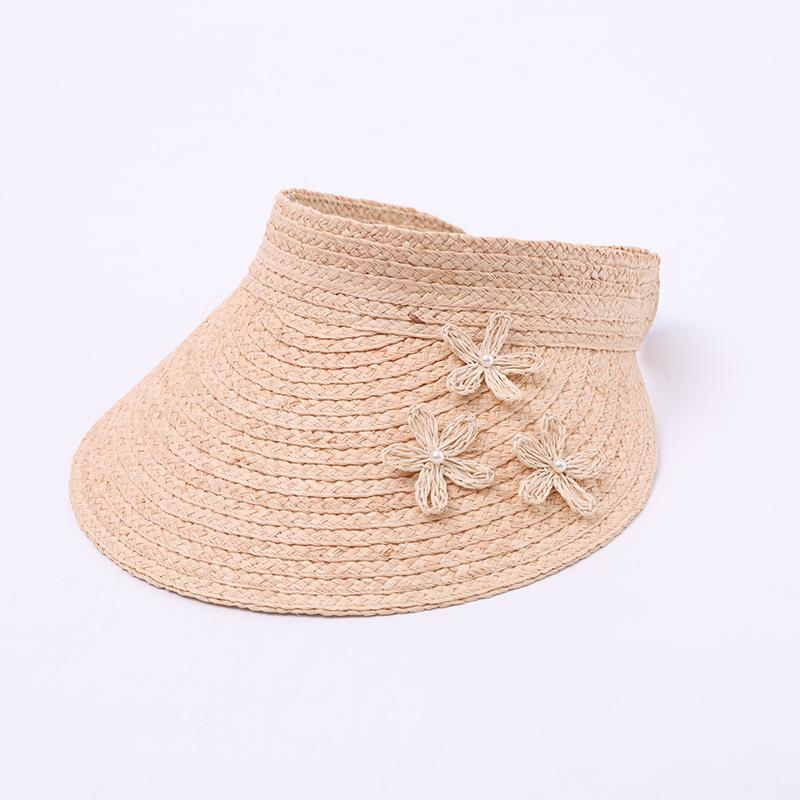 Ins raffia Internet celebrity empty top straw hat female summer outing visor seaside vacation beach hat
