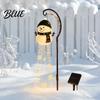 Magic Garden Accents for Terrace Solar Snowman Water Fountain Light Glowing Yard Lamp with Charming Decoration Night Effect Resin Outdoor
