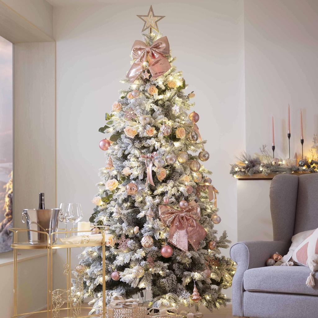 Valery Madelyn Christmas Christmas Set of Rose Christmas Tree Gorgeous Ornaments Ornaments, Luxurious, Large, 8cm, Nordic-Style Balls, 16, Gold,