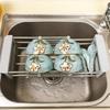 Kitchen Stainless Steel Adjustable Sink Dish Drainers Drain Basket Home Organizer Telescopic Sink Storage Rack Dish Drying Racks