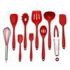 Silicone Kitchen Utensils Set: Ladle, Spatula, Scraper, Turner, Oil & Basting Brushes, Whisk, Tongs