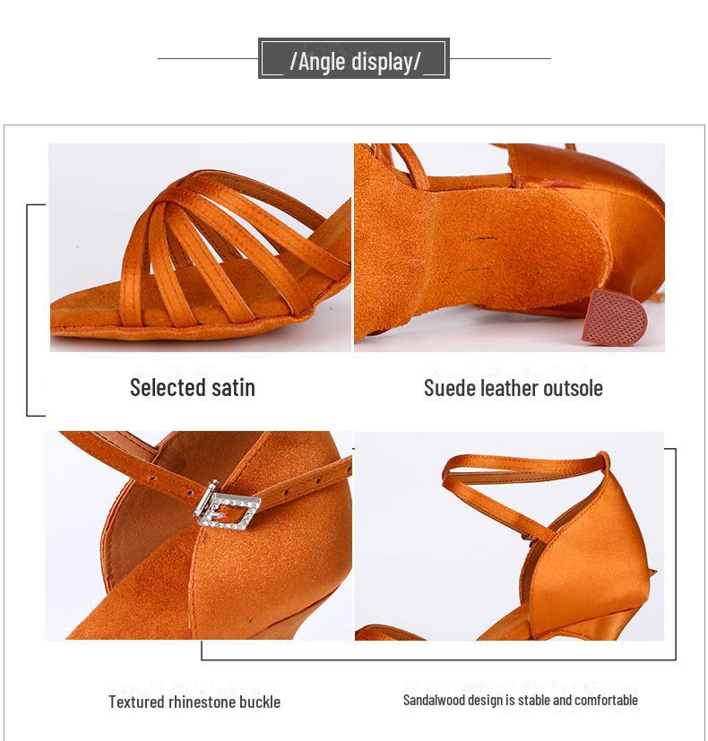 Professional Latin Dance Shoes with Soft Soles - Available In Adult Medium and High Heel and Children's for Summer Practice and Dance Examinations.