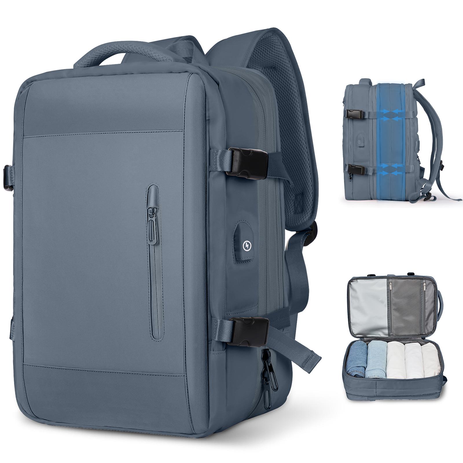 

Мужской минималистский деловой дорожный рюкзак, большой, расширяемый, для ноутбука 17 дюймов, противоугонная сумка для путешествий с зарядкой через USB