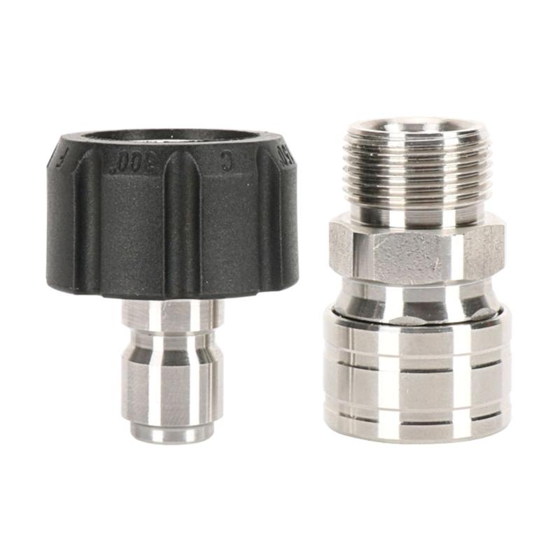 

Pressure Washer Quick Connector Quick Disconnect Kit M22 Thread Quick Connector M22 to 3/8inch Quick Connector Adapter 1