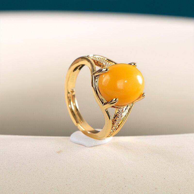 BELLA BOX Anelli da donna alla moda con pietre di zircone giallo giallo, accessori delicati per gioielli di dichiarazione regalo di anniversario femminile