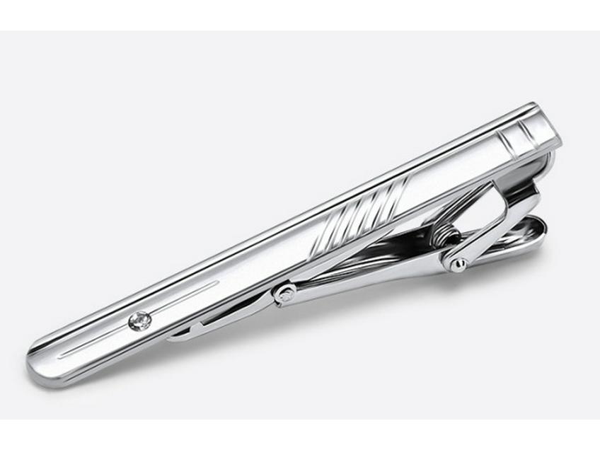 Men's Geometric Frosted Tie Clip - Stylish & Personalized Business Accessory