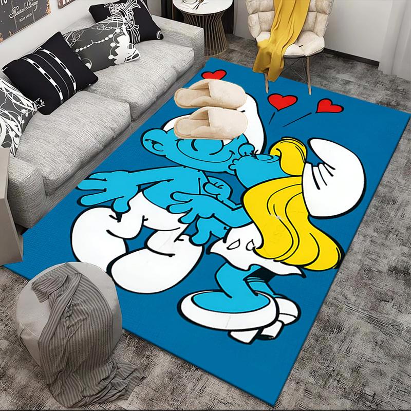 Blue Smur-f Characters Area Rug Suitable for Indoor And Outdoor,Carpets for Kitchens, Homes, Offices, Living Rooms,Home Decor,Christmas Gift