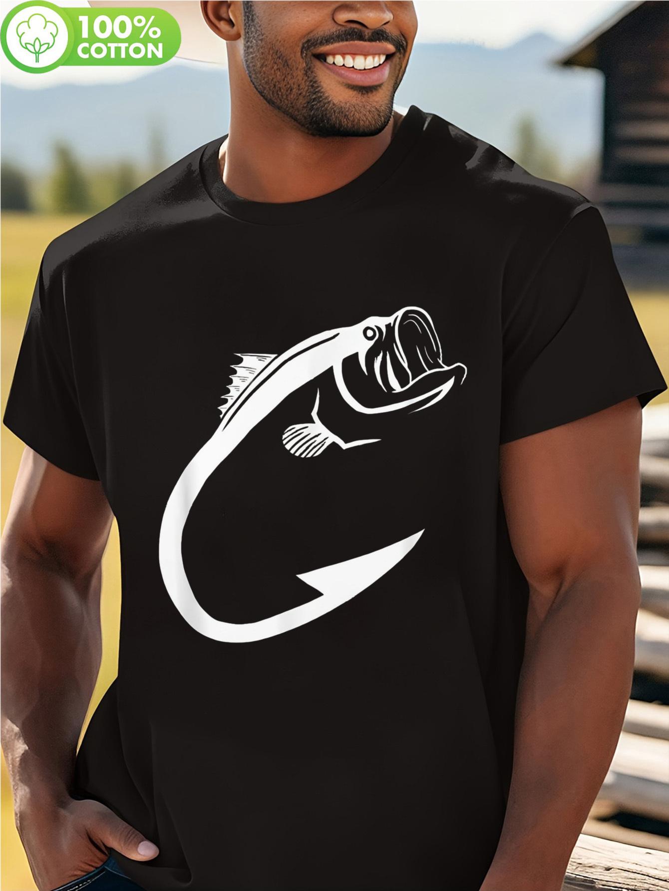 Black Cotton Graphic Tshirt with Fish Skeleton Design - S... XXXXL