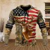 2024 Men's Fashion Hunting Loose Hoodie Large 3D Prin Animal Deer Super Large Harajuku Hoodie Fashion Enthusiast Sweatshirt Man