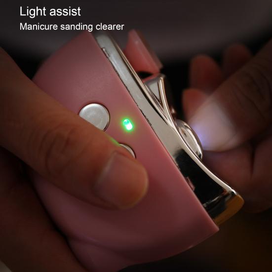 Baby Elektrisk Negleklipper med LED-lys Oppladbar 3 Hastigheter Automatisk Negletrimmer Barn Voksne Eldre Fingerneglklipper Poleringsmaskin Sliper