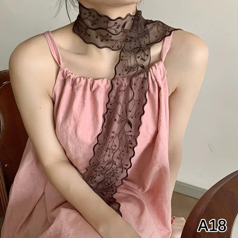 Fashion Y2K Long Lace Waistband Bow Floral Lace Waist Belt Tie Up Thin Dress Jeans Belt Summer