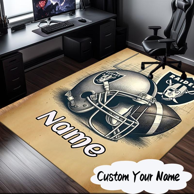 Custom Name Rider's Shield Emblem Rug for Living Room, Game Rooms, Office, Bedroom, Floor Mat Playful Design, Fan Gifts Christmas Decor
