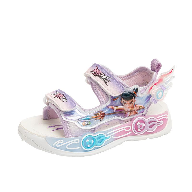 Girls sandals 2025 summer new cartoon casual children's beach shoes soft-soled sports sandals medium and older children's shoes