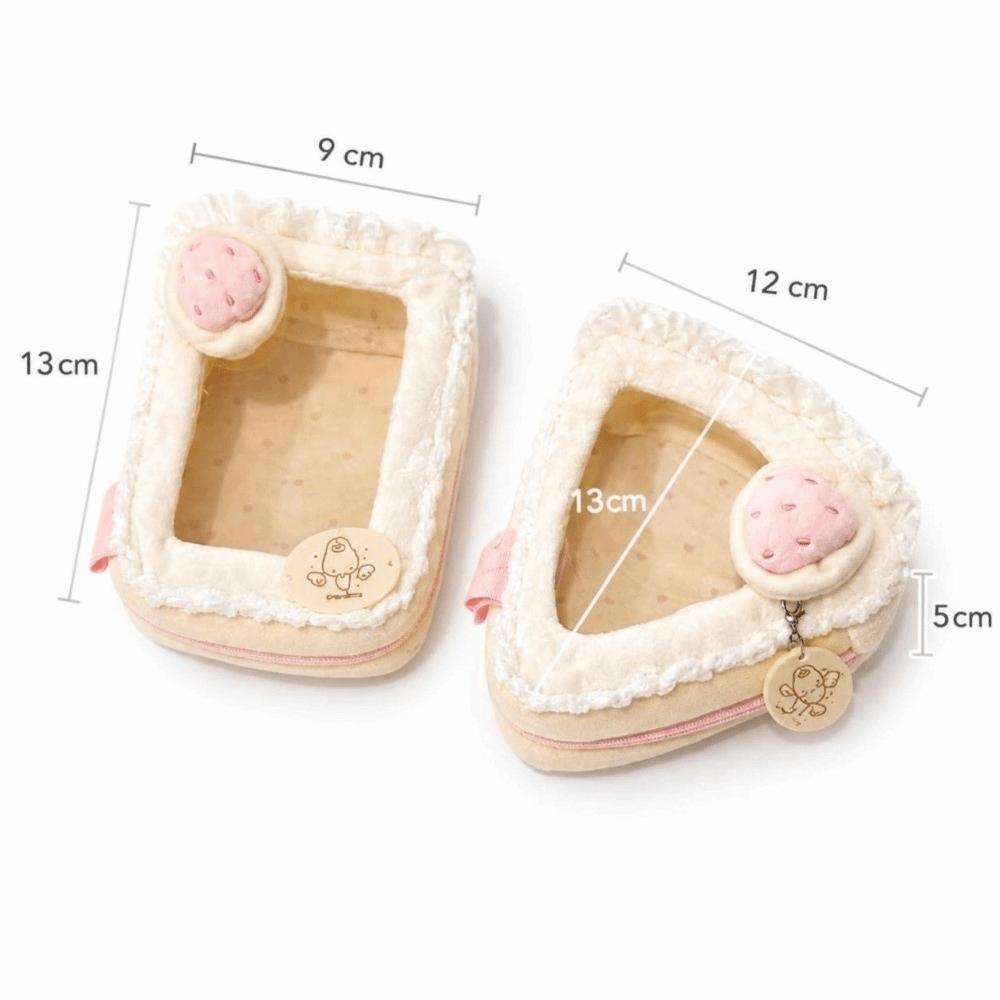 Kawaii Clear Window Storage Pouch Zipper Closure Strawberry Cake Bag Anime Merch