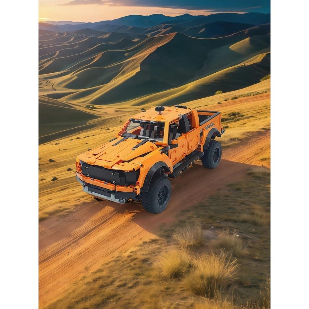 New 1300+PCS Educational Building Blocks F-150 Pickup Truck Racing MOC Technology Building Blocks Model Car Brick Toys Kids Gift