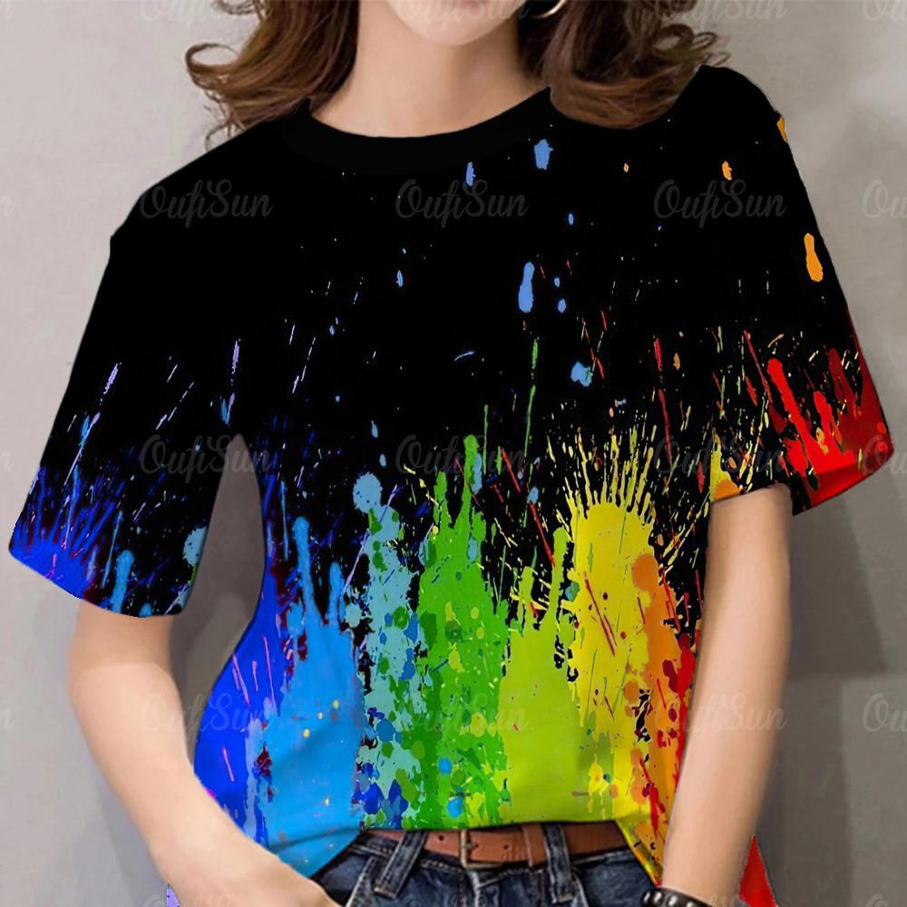 

Bright and loose short sleeved T-shirt XL