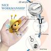 2D Flat Acrylic Cute Bee Backpack Retractable Badge Reel Clip, Durable ID Holder For Registered Doctors Student Nurses Clinical Workplace Staff