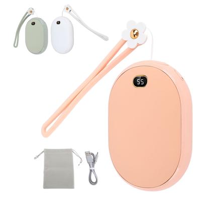 USB-Handwärmer, LED-Anzeige, 2 Temperaturen, doppelseitige Heizung, 10000 mAh, Powerbank, Taschenheizung, 2 A