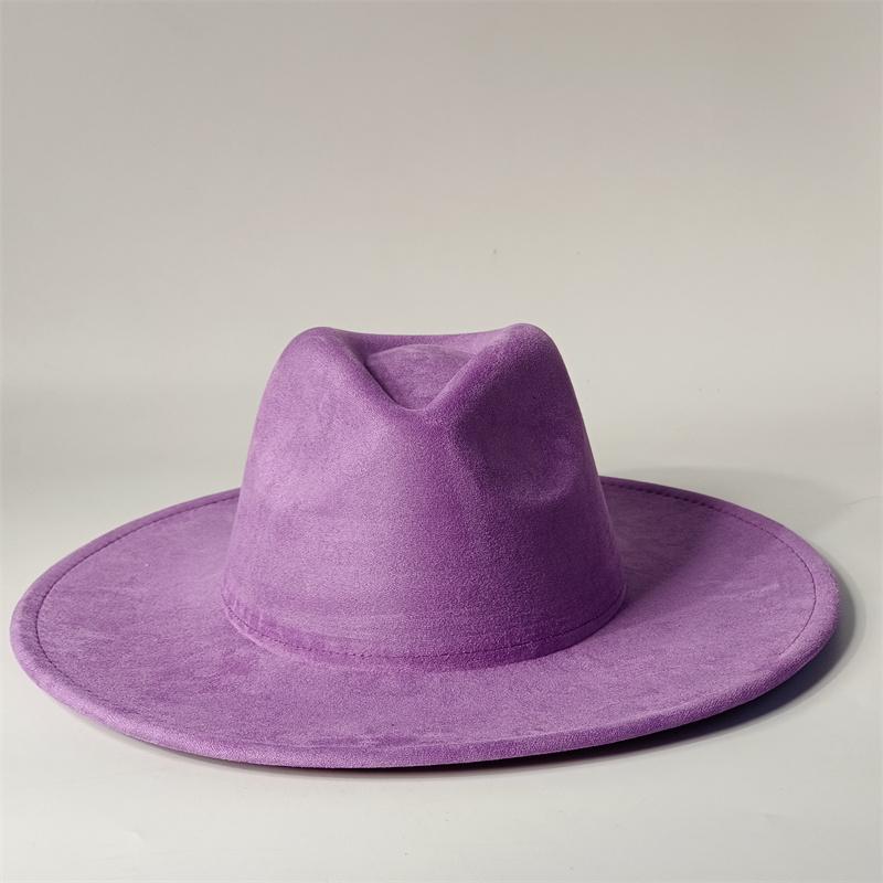 Cappelli Fedora Rancher in Camoscio Vegano Cappelli Vuoti per Burning Cuore Multicolore a Forma di Cappello 9.5cm Ala Unisex Cappello Jazz Cappello da Chiesa