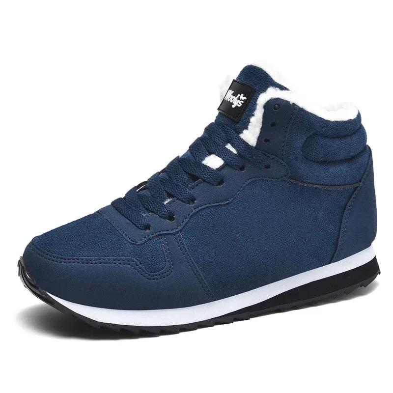 Botines de Invierno para Hombre Cálidos de Felpa de Ante Botas de Nieve Unisex para Mujer para Exterior Antideslizantes Zapatos de Senderismo Talla Grande 48 Zapatillas Hombre Masculino