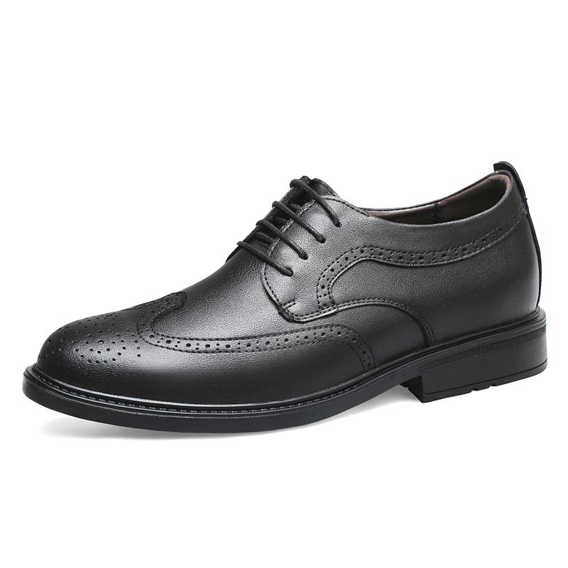 

High Quality Classic Men Brogue Shoes Lace-Up Men Business Dress Shoes Comfort Pointed Oxford Shoes Man Genuine Leather Sneakers 50 чорний