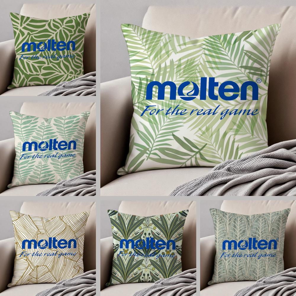 MMolten logo Cushion Cover Throw Pillow Cover Hidden Button Durable Polyester Chair Cushion
