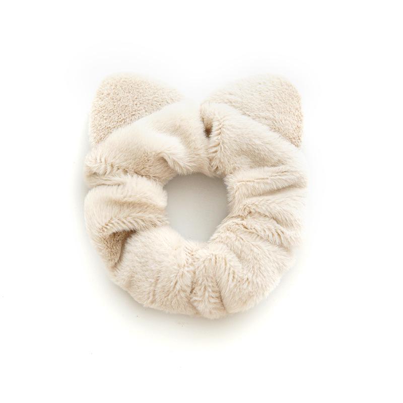 2005 Winter Plush Velvet Cat Ear Headband & Elastic Hair Tie for Women