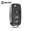 KEYYOU NEW 3 кнопки Flip Fob Remote Folding Key Shell для VW VOLKSWAGEN Tiguan Golf Sagitar Polo MK6 Uncut Blade