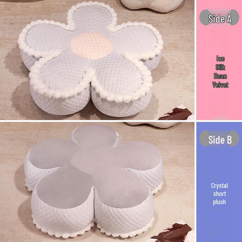 

Пуф и подушка для сиденья из бархата «ледяной шелк» в стиле инс с цветочным узором 50x50x15cm/0.75kg серый