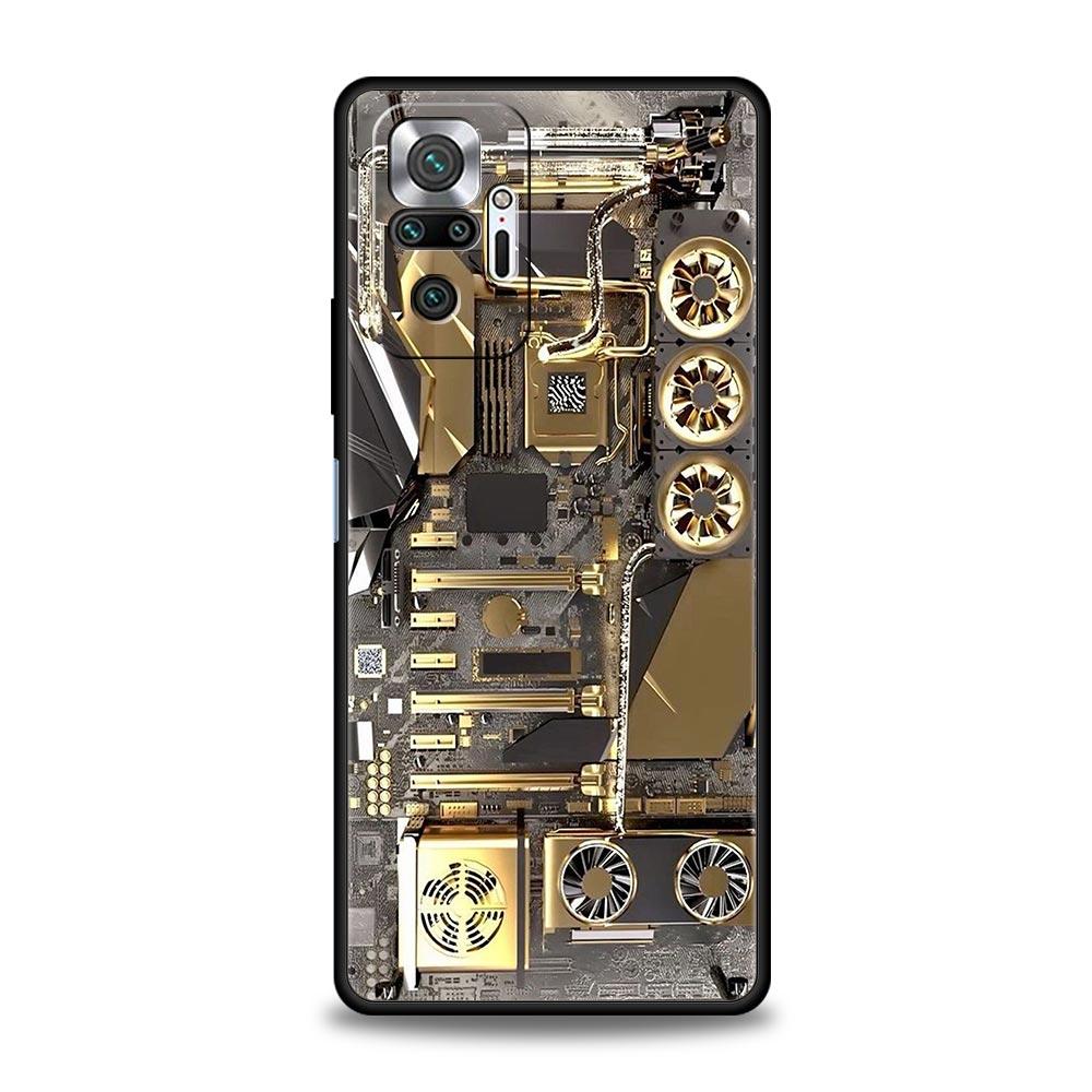 Чехол для телефона Xiaomi Redmi Note 12 10 11 9 8 Pro Plus 9S 7 8T 9T 9A 8A 9C K40 игровой чехол внутри материнской платы Redmi Note 8