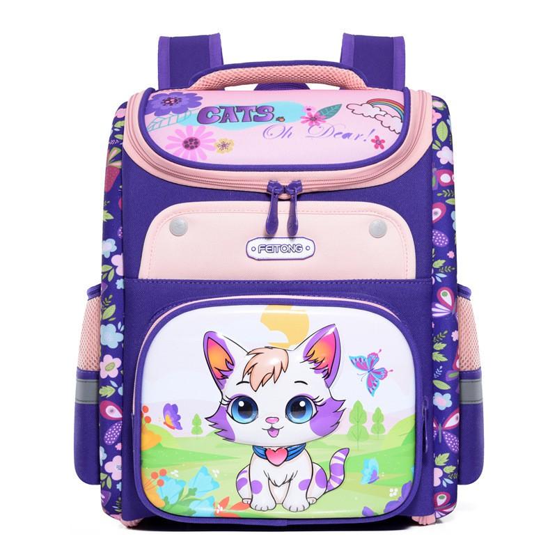 Zaino Scolastico per Bambini Età 4-8 Guscio Duro in PC Borsa a Spalla Doppia con Stampa di Animali Impermeabile Ergonomico Spallacci Curvi