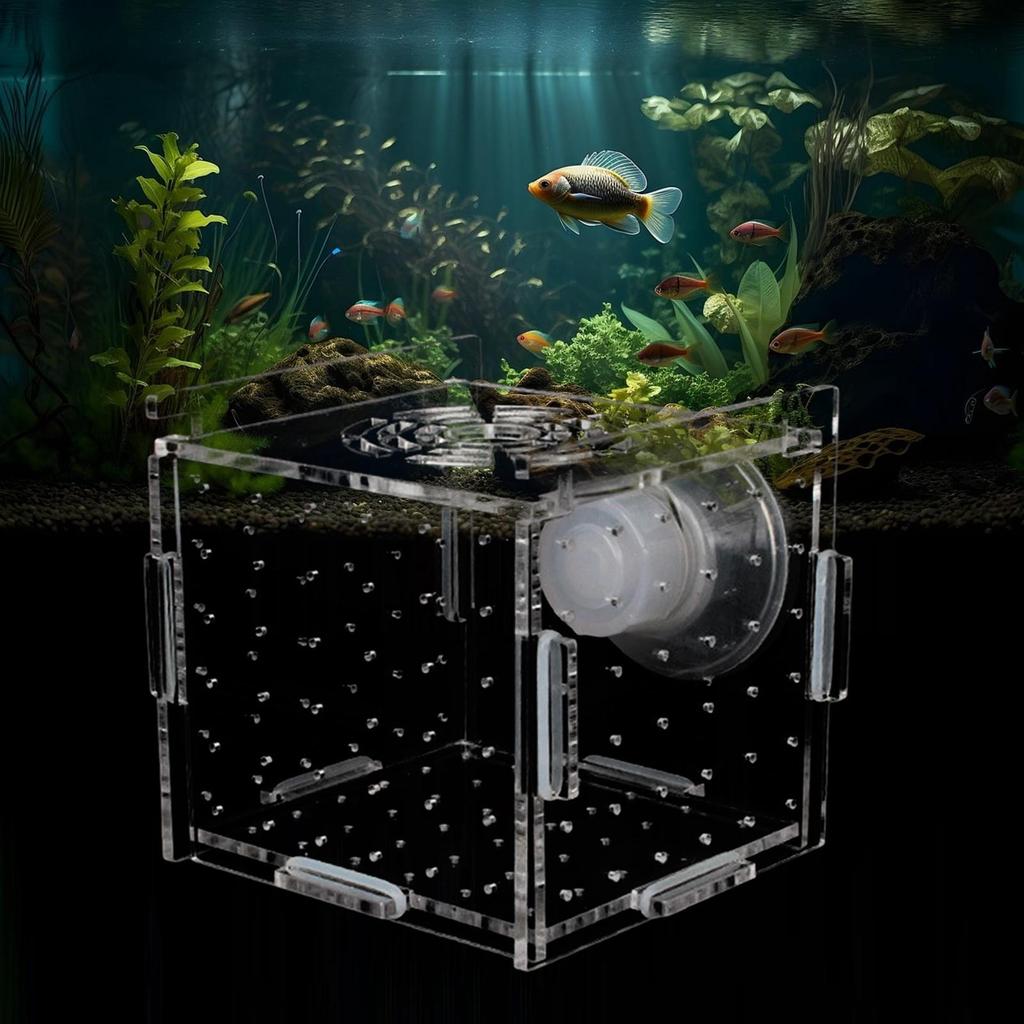 Aquarium Fish Breeder Box Accessory Transparent Isolation Breeding for Guppy