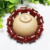 15 mm rotes Achat-Bambus-Armband, chinesische Windflamme, rotes zylindrisches Perlenarmband für Damen und Herren