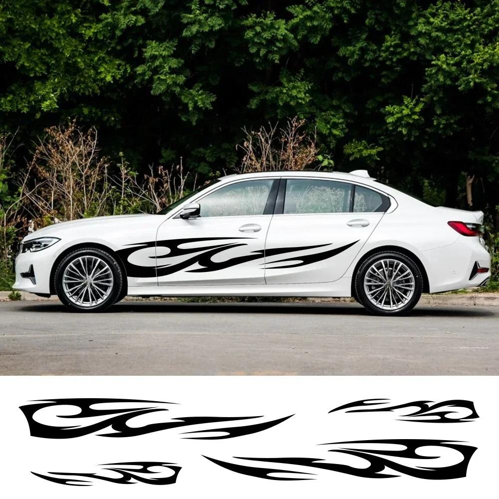 4PCS Car Door Side Stickers Hood Cover Decals Waterproof Vinyl Film Decoration Automobiles DIY Sports Styling Tuning Accessories