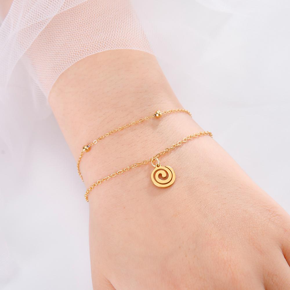 Dawapara Náramek s přívěskem Triskel Trojitá spirála Symbol Triskelion Keltové Amulet Nerezová ocel Dámské šperky