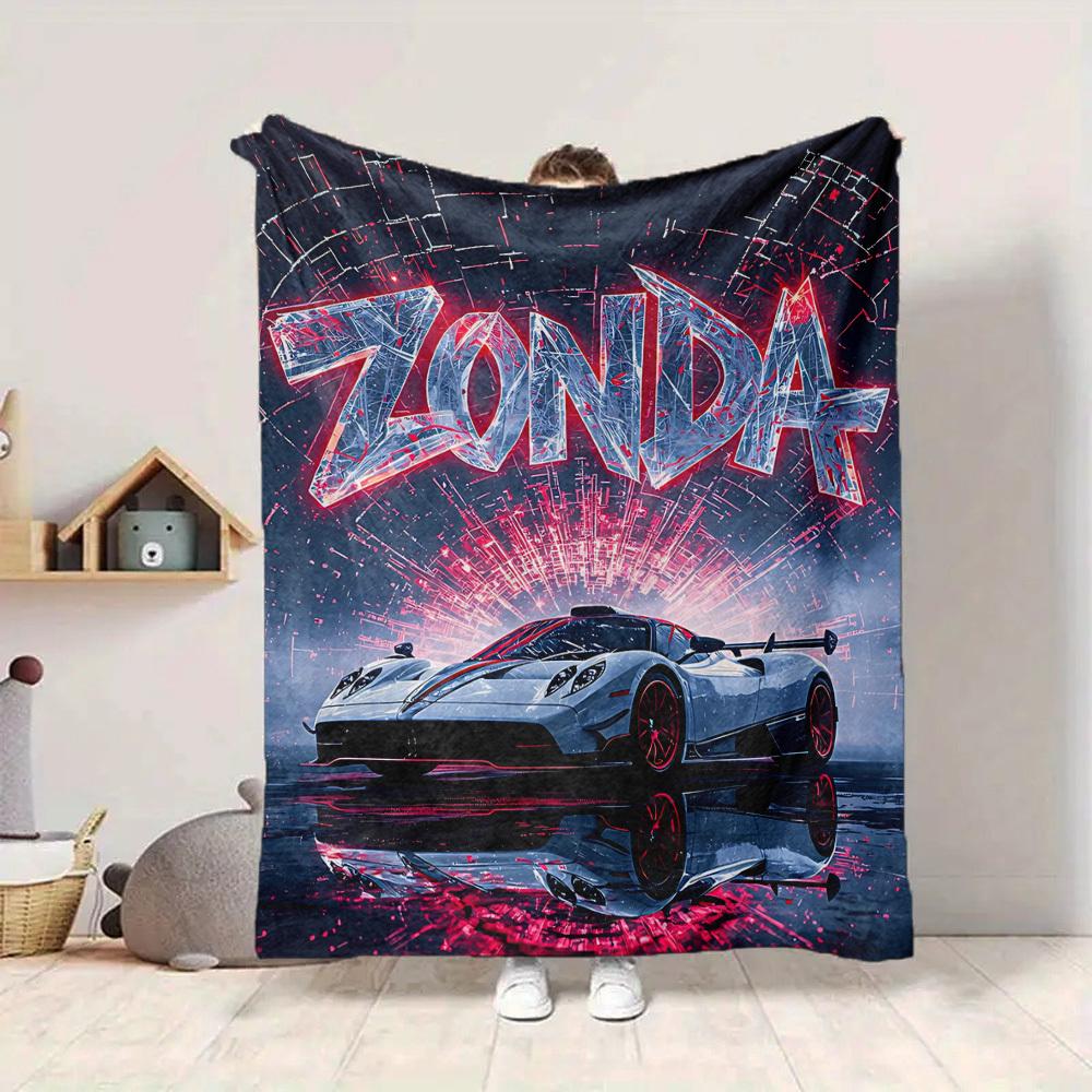 1pc Pagani Zonda, Luxury Sports Car Blanket Soft All Season Throw with Vibrant Design, Perfect for Home, Travel, and Gifts, Ideal for Naps and Camping