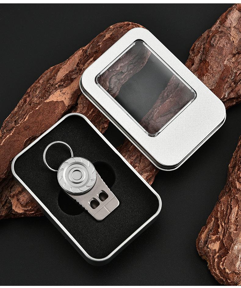 Titanium Alloy Outdoor Camping Double Hole Lifesaving Whistle Keychain