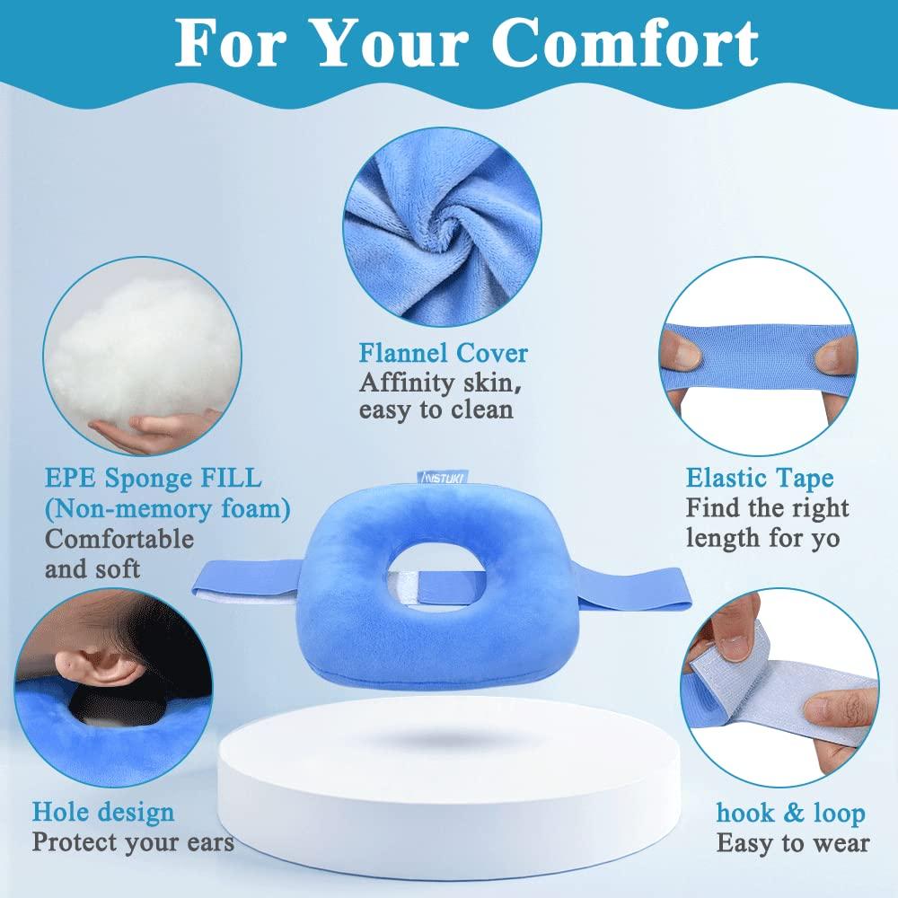 Mistuki Piercing Pillow Ear Pillow for Side Sleepers with Hole CNH Donut Protector Pillow Ear Tenderness Pain Relief Medical Ear Guard Care Cushion